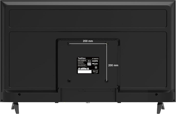TEEVIEW TV43QUG-EU 43" Google Smart 4K UHD TV, WLAN, Bluetooth, 3X HDMI, Triple Tuner, Sprachsteuerung, Integrierte Streaming-Apps