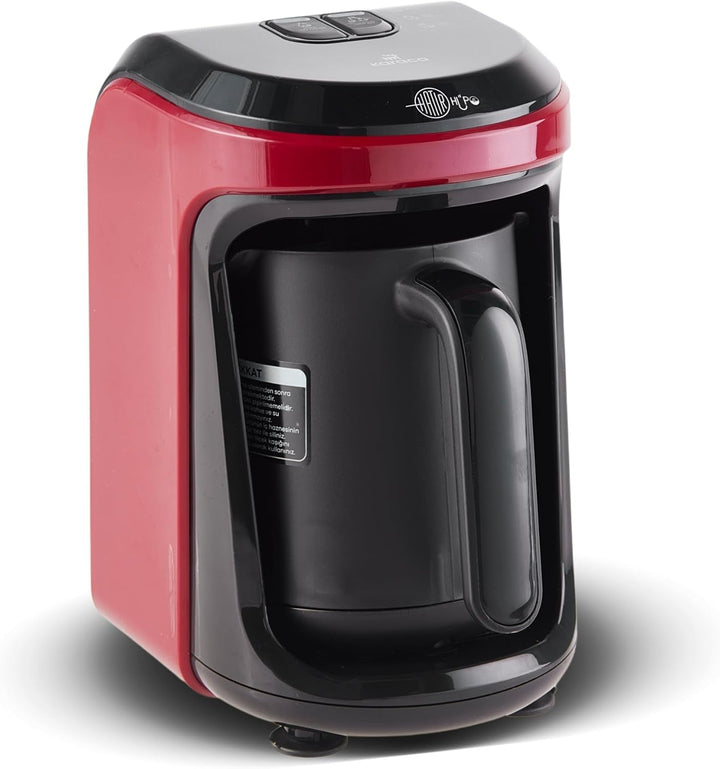 Cafetieră turcească Karaca HatÄ±r Köz, capacitate 300 ml, prepară 5 cești de cafea turcească, oprire automată și control al temperaturii, aromă autentică de cărbune, 535 W, alb