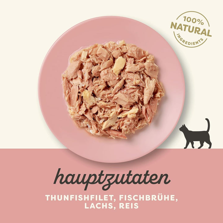 Applaws 100% hrană umedă naturală pentru pisici, file de ton cu somon în bulion - pachet cu 12 pungi x 70G