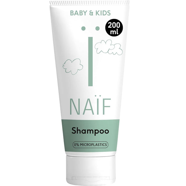 Naïf - Șampon de îngrijire - pentru bebeluși și copii - Șampon pentru bebeluși cu ingrediente naturale - 100% vegan - 0% SLES - Fără microplastice, siliconi și parabeni - 200 ml
