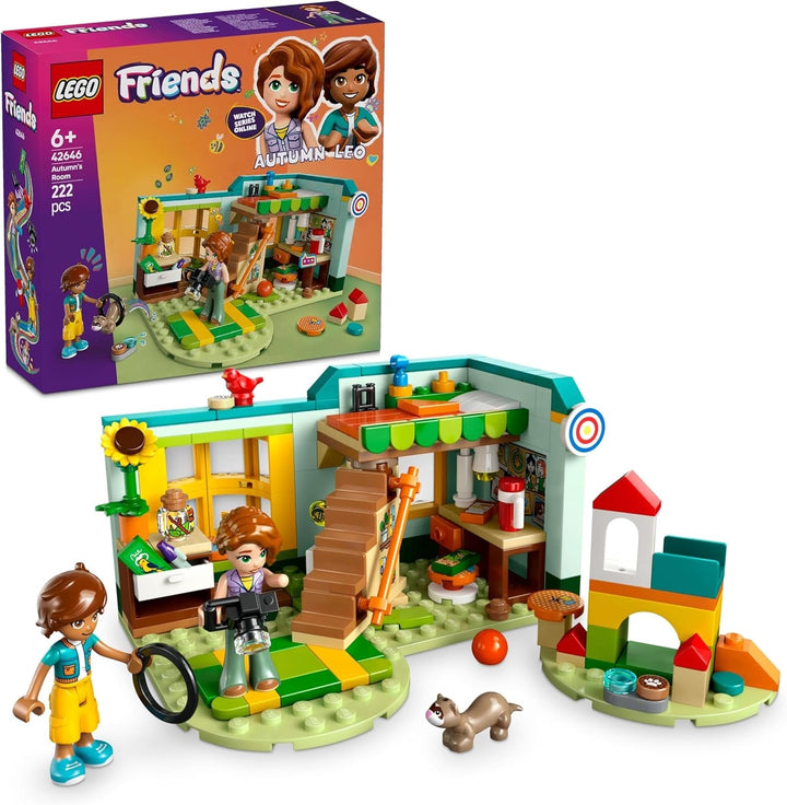 LEGO Friends Autumn's Room, set de construit și jucat pentru jocuri de rol creative, set pentru fete de la 6 ani cu 2 minifigurine și o figurină de dihor, jucărie educativă 42646