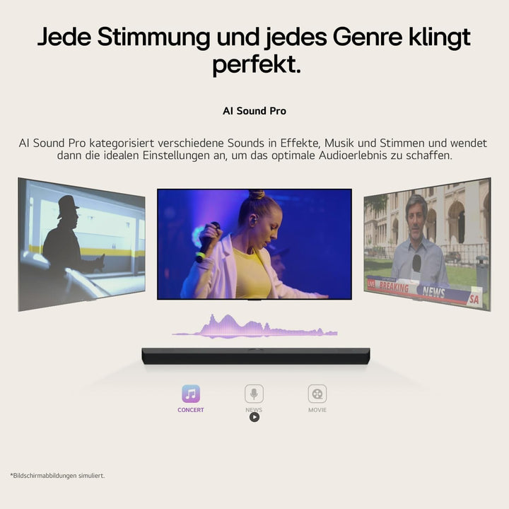 LG DS40T 2.1 Soundbar (300W) Mit Kabellosem Subwoofer (ARC, HDMI, Optisch, Bluetooth) [2024], Schwarz