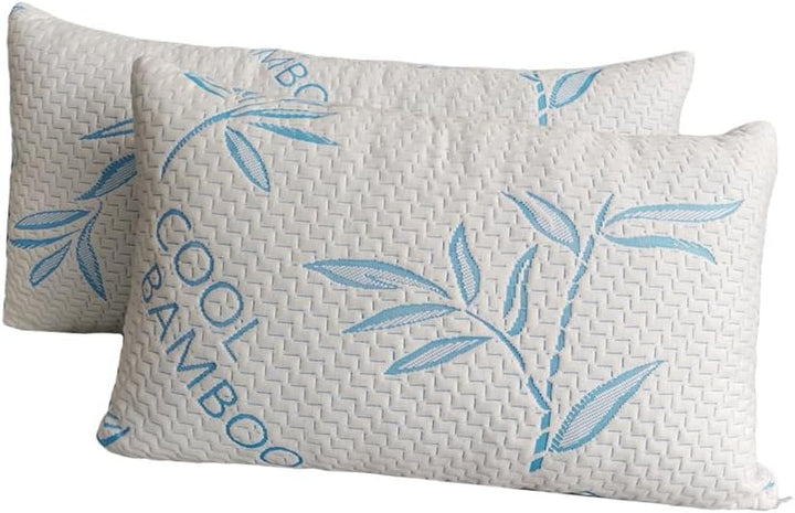 Comfysleep king size pernă de viscoză din bambus, răcoritoare, spumă de memorie mărunțită, viscoză reglabilă din bambus, capac detașabil / lavabil, 2 bucăți