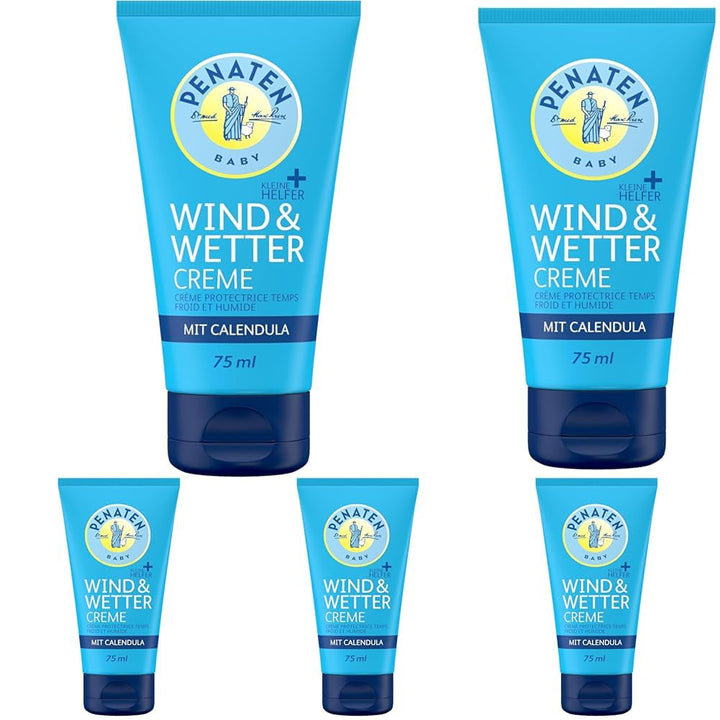 PENATEN Wind & Weather Cream (75 ml), îngrijire a pielii bebelușului cu protecție în vreme rece și umedă, cremă protectoare de îngrijire a bebelușului cu calendula bogată hrănește pielea și formează o barieră protectoare
