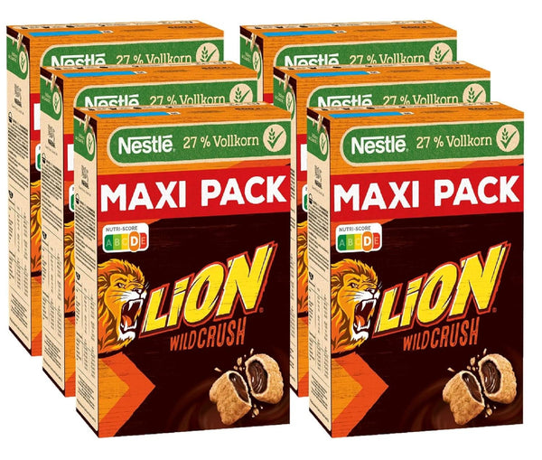 LION Cereals LION Wildcrush, ciocolată și caramel, pachet 6 x 600 grame