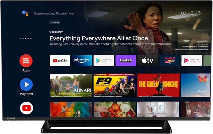 Toshiba 32WA3B63DAZ 32 Zoll Fernseher / Android TV (Hd-Ready, HDR, Smart TV, Play Store & Google Assistant, Triple-Tuner, Bluetooth)