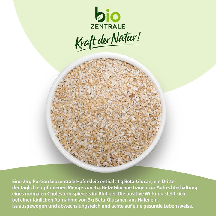 Biozentrale Bio Haferkleie 1Kg | Vorteilspack | Ballaststoffreiche Proteinquelle | Von Natur Aus Vegan | Aus EU Landwirtschaft | Zuckerarm