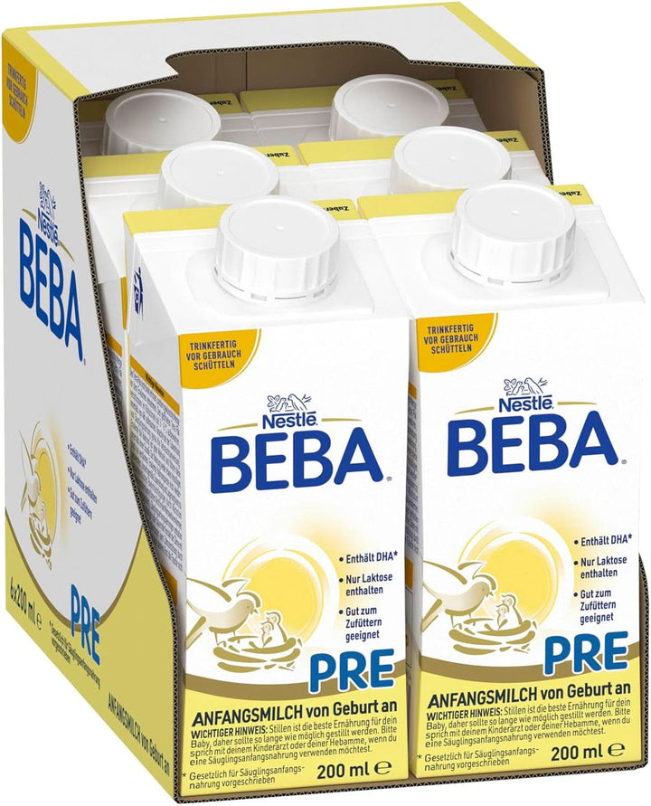 BEBA PRE Anfangsmilch Von Geburt An, Babynahrung Mit DHA, Nur Laktose, Ohne Palmöl, 3Er Pack (3 X 800G)