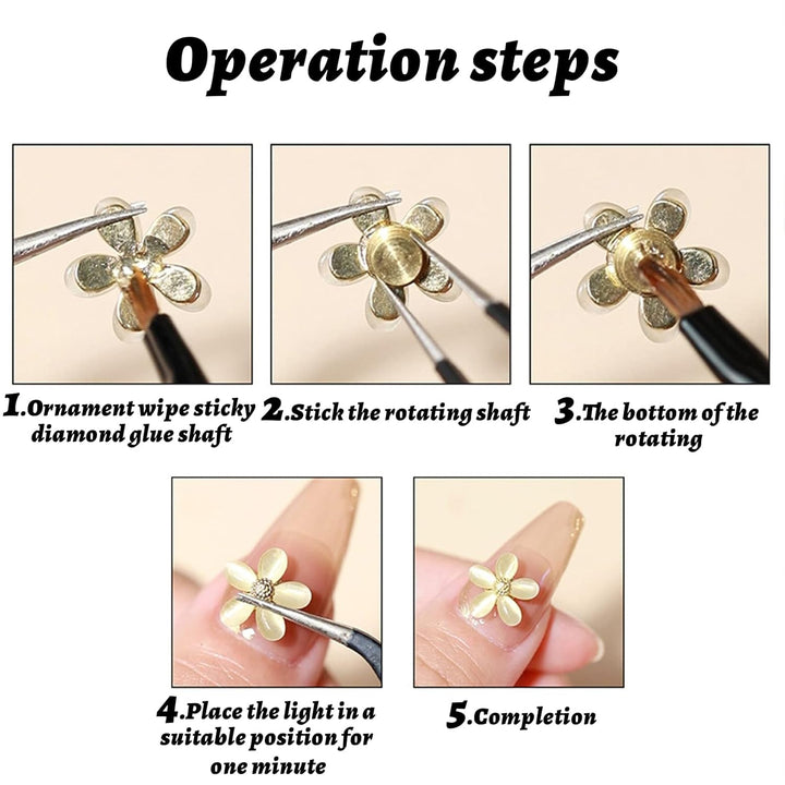 Nail Art Rotating Charm, 20 Stück Spinning Nail Charms Nail Rotating Bearing Für Nail Art Design DIY Crafting Schmuck Zubehör