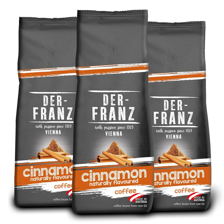 Der-Franz Kaffee, Aromatisiert Mit Karamaell, Intensität3/5, Arabica Und Robusta Kaffeebohnen, 3 X 500 G