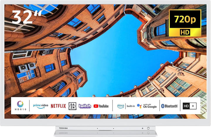 Toshiba 32LK3C64DAW 32 Zoll Fernseher/Smart TV (Full HD, HDR, Alexa Built-In, Triple-Tuner, Bluetooth) - Inkl. 6 Monate HD+ [2023]