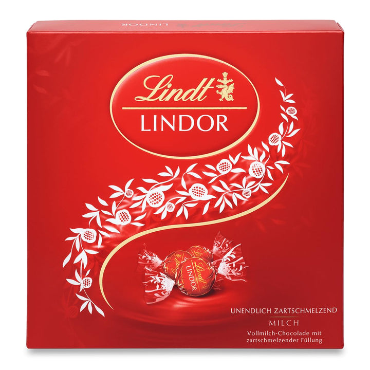 Lindt Schokolade LINDOR Mischung Silber | Ca. 26 Kugeln Mit Zartschmelzender Füllung in Den Sorten Milch, Caramel & Salz, Pistazie, Double Chocolate | Pralinen Geschenk | Schokoladengeschenk, 325G