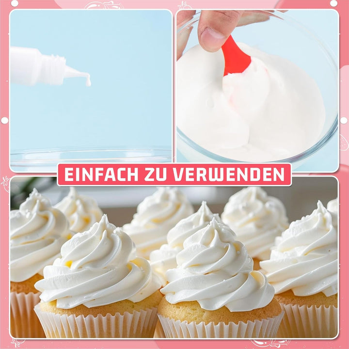 Lebensmittelfarbe Gel - HXDZFX 2×30Ml Lebensmittelfarbe, Hochkonzentriertes Zuckerfrei Food Coloring Für Tortendeko, Fondant Weiss, Macarons, Torte, Backen, Osterei, Slime (Weiß)