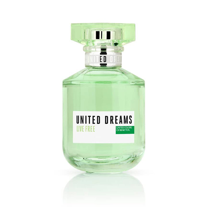 United Colors of Benetton – United Dreams Live Free, Apă de Toaletă pentru Femei – Parfum Feminin, Proaspăt și Dinamic – Note Florale, Fructate și Citrice – Ideal pentru Zi – 50 ml