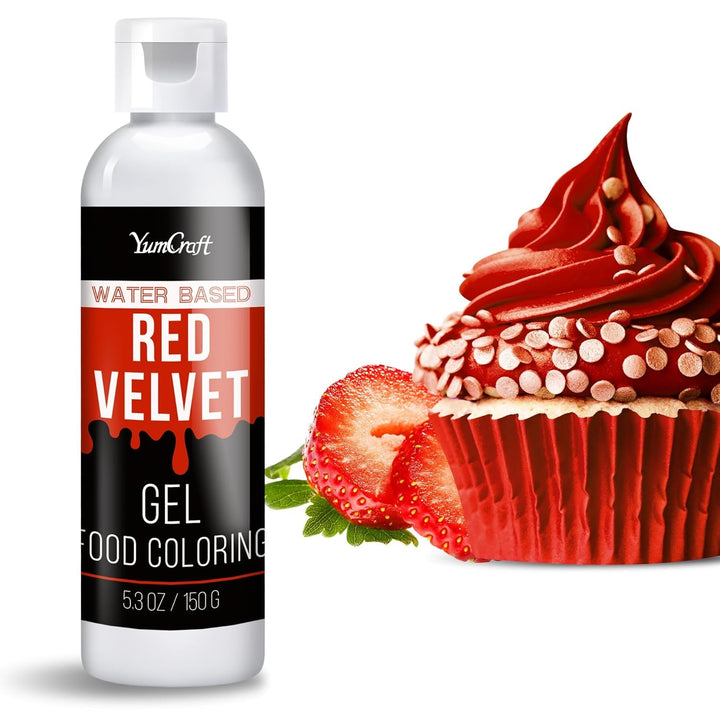 Lebensmittelfarbe Gel - Hoch Konzentriert Gel Lebensmittel Farbe Zum Kuchen, Backen, Ostereiern, Getränken - Zuckerfrei Food Coloring Für Fondant, Zuckerguss, Slime, Tortendeko (Rot, 150G)