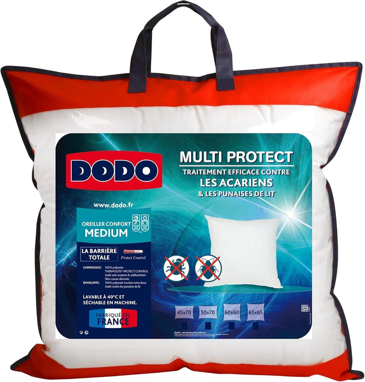 Pernă împotriva acarienilor și gândacilor de pat, 60 X 60 cm, confort mediu, pernă Multi Protect, moliciune și protecție, lavabilă la mașină la 40 °C