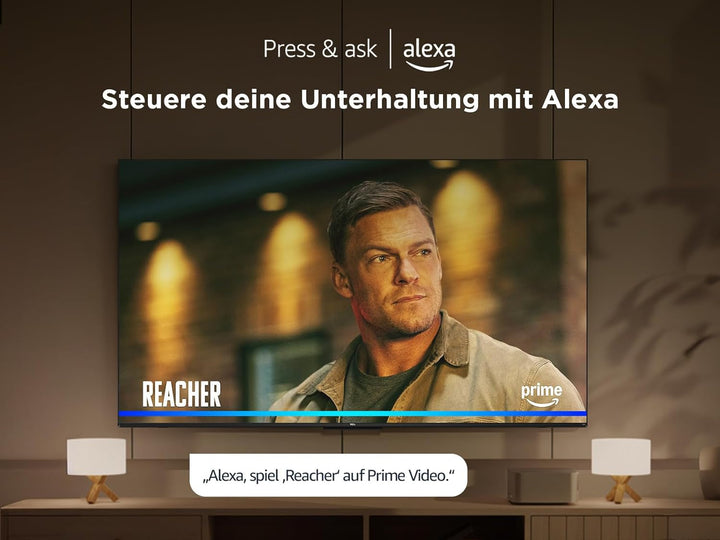 TCL 43T6C 43 Zoll QLED 4K HDR Fernseher, Smart Fire TV Mit Dolby Vision & Atmos, HDR10+, Sprachbefehl Funktion & Ask Alexa