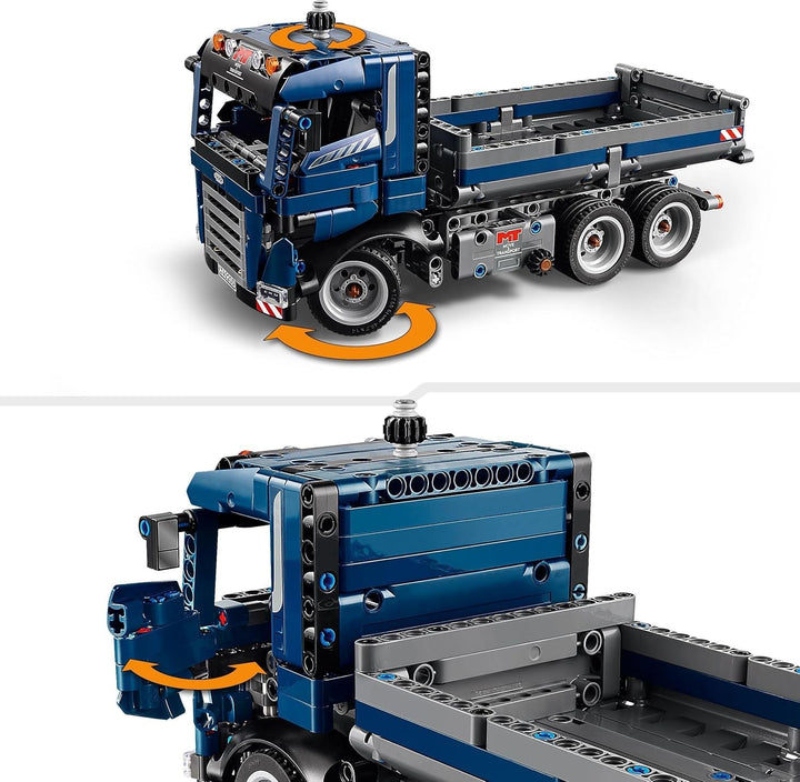 Jucărie LEGO Technic Dump Truck cu direcție și benă mobilă - vehicul de construcții albastru - idee de cadou pentru zile de naștere sau sărbători - set de construcție pentru băieți și fete de la 9 ani 42203