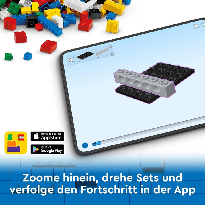 LEGO City Burger Truck, set de construcție cu mașină de jucărie pentru copii de 5 ani, minifigurină Food Truck și accesorii, cadou distractiv pentru băieți și fete 60404