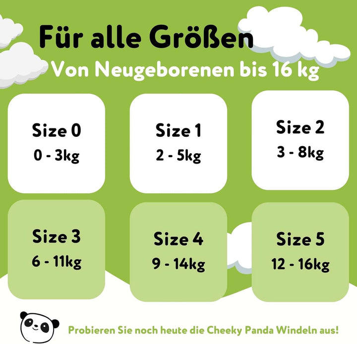 The Cheeky Panda - Baby Windeln Aus Bambus - Größe 2 (3-8Kg) - 44 Windeln - Bis Zu 12 Stunden Auslaufschutz - Nachhaltige Babywindeln Mit Super Saugfähigem Kern - Für Empfindliche Babyhaut