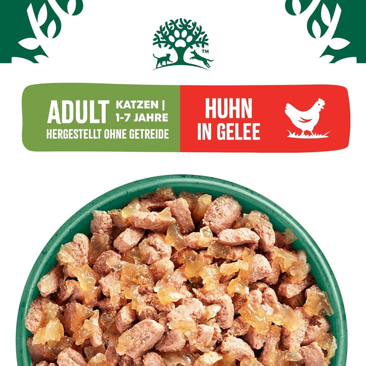 JAMES WELLBELOVED 12 X 85G pungi porție pisică hrană umedă fără cereale, pui în jeleu