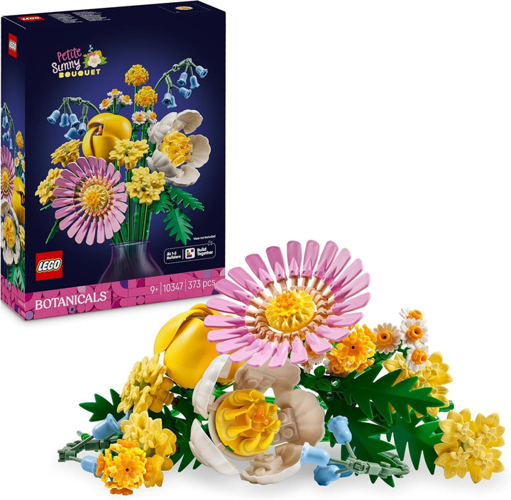 Buchet mic de vară LEGO Botanicals - Set de construcție cu flori artificiale - Incl. albăstrele, ranunculițe, lalele - Idee de cadou pentru femei, mame și bărbați - 10347