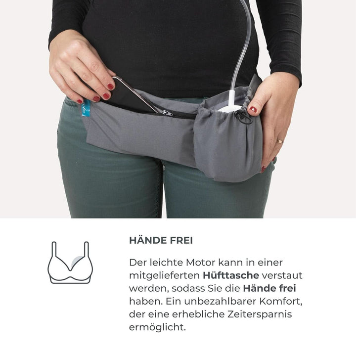 Nuvita Materno Smart Wear 1287W - Freihändig Tragbare Elektrische Milchpumpe - 3-Phasen-Technologie, Individuell Anpassbar, Tragbar, Umbausatz Für Doppelmilchpumpe Erhältlich