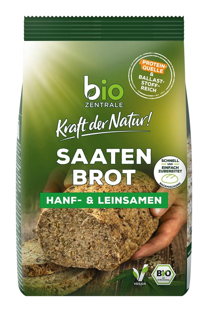 Biozentrale, mix de copt pâine cu semințe cânepă și semințe de in, organic, 500 grame