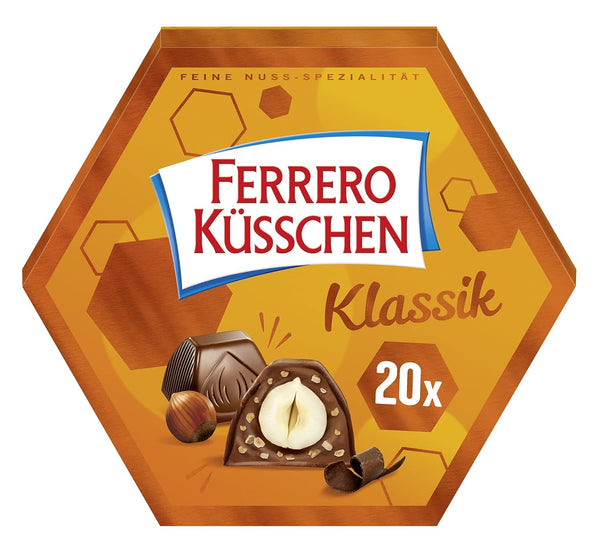 Ferrero Küsschen Klassik – Knackig Geröstete Haselnuss Umhüllt Von Feiner Schokolade – 1 Packung À 20 Einzelpralinen