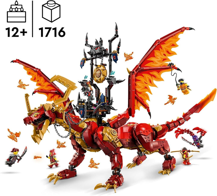 LEGO NINJAGO Dragonul de primăvară al mișcării, jucărie de aventură pentru copii, set de joacă Ninja cu 6 minifigurine, cadou de ziua de naștere pentru băieți și fete începând cu vârsta de 12 ani, set de joacă Fantasy 71822