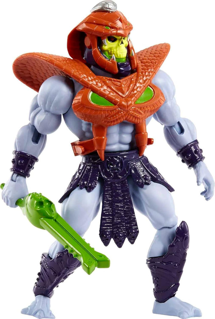 MASTERS of the UNIVERSE Snake Armor Skeletor - 16 articulații mobile, ambalaj retro, mini carte de benzi desenate, pentru copii 6+ și colecționari adulți, HKM68
