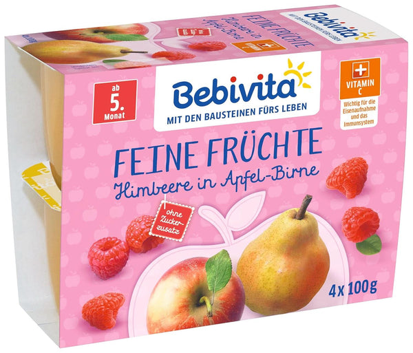 Feine Früchte, Himbeere in Apfel-Birne, 6Er Pack ( 6 X 4 X 100 G )