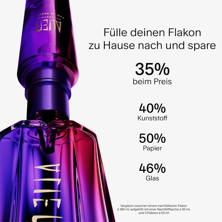 MUGLER Alien Hypersense Eau De Parfum, Parfum pentru femei, Aromă fructată, lemnoasă și florală, Hipermodern și hiperfeminin, Reîncărcabil, 30 ml