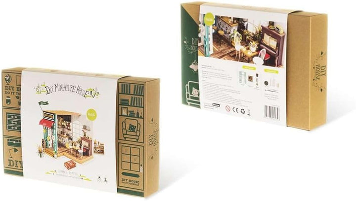 Robotime DG109 Rolife Simon's Cafe Casă de păpuși în miniatură din placaj și plastic, dimensiuni: 23 X 19 X 19 cm, 203 piese