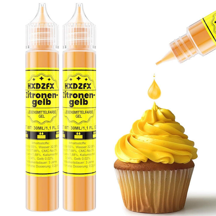 Lebensmittelfarbe Gel - HXDZFX 2×30Ml Lebensmittelfarbe, Hochkonzentriertes Zuckerfrei Food Coloring Für Tortendeko, Fondant Weiss, Macarons, Torte, Backen, Osterei, Slime (Weiß)