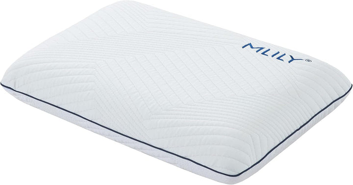 MLILY Pillow Essence 75X35 Cm Memory Foam Pillow, pernă ergonomică moale pentru susținerea gâtului cu spumă vâscoelastică albastră, ventilație respirabilă, capac lavabil, 35X75 Cm