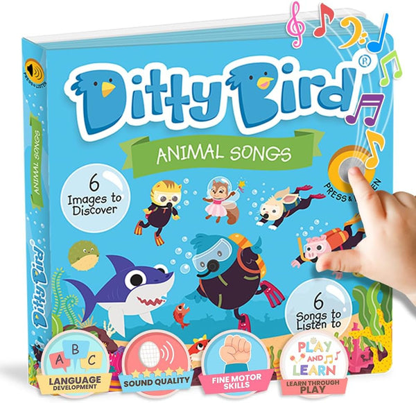 DITTY BIRD Baby Animal Songs: Jucărie pentru copii cu 6 butoane sonore pentru a cânta și a învăța limba engleză. Jucarii Bebe Naty Shop Titlu implicit