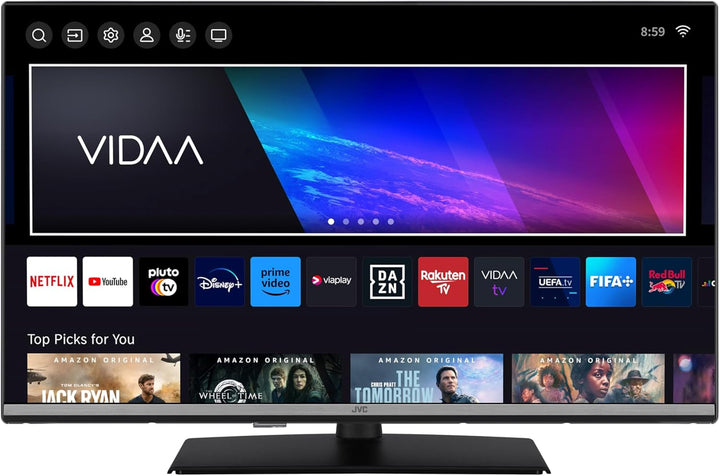 JVC Fernseher 32 Zoll Smart TV VIDAA LT-32VDF5455 Full HD Fernseher, HDR TV Mit Integriertem Triple-Tuner, LED TV Schwarz