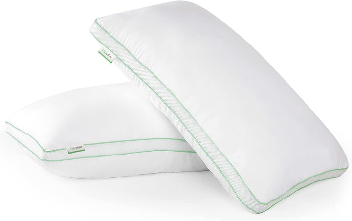 Novilla Pillow 65X65 Set de 2, 2800G (1400Gx2) Pernă reglabilă în înălțime Pernă pătrată de dormit Pernă albă de pat cu zip față de pernă lavabilă