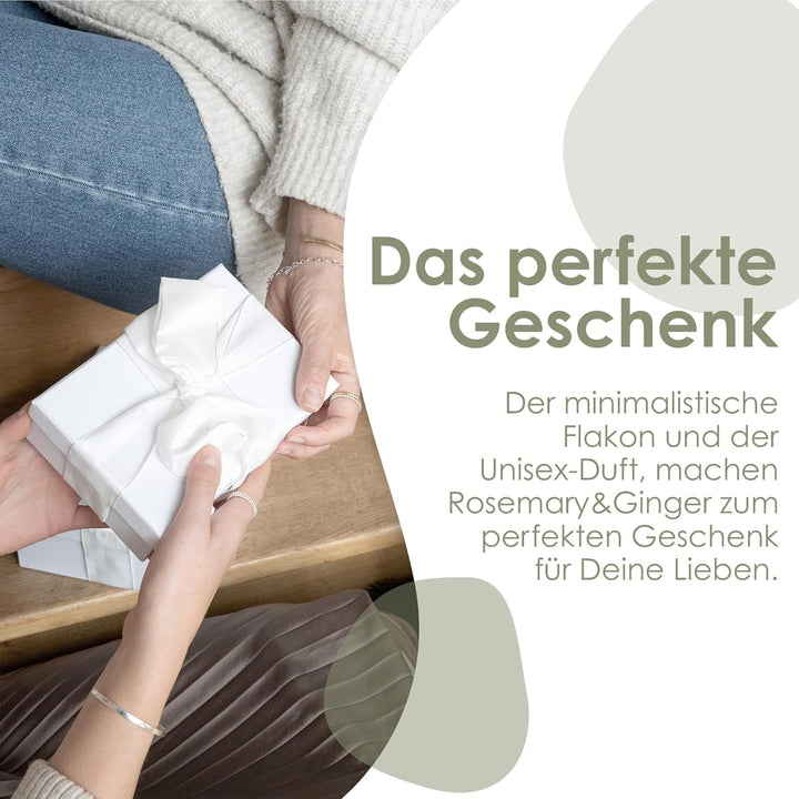 Jean & Len Rosemary & Ginger Eau De Parfum, parfum proaspăt-picant de rozmarin și ghimbir, fabricat într-o sticlă minimalistă de sticlă, parfum pentru femei și bărbați, 30 ml