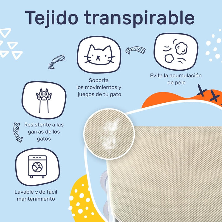 Hamac pentru pisici pentru fixare la fereastră cu ventuze, pat pliabil pentru pisici, scaune pentru ferestre pentru pisici cu ventuză dublă pentru fixare pe sticlă, hamac robust pentru ferestre pliabile