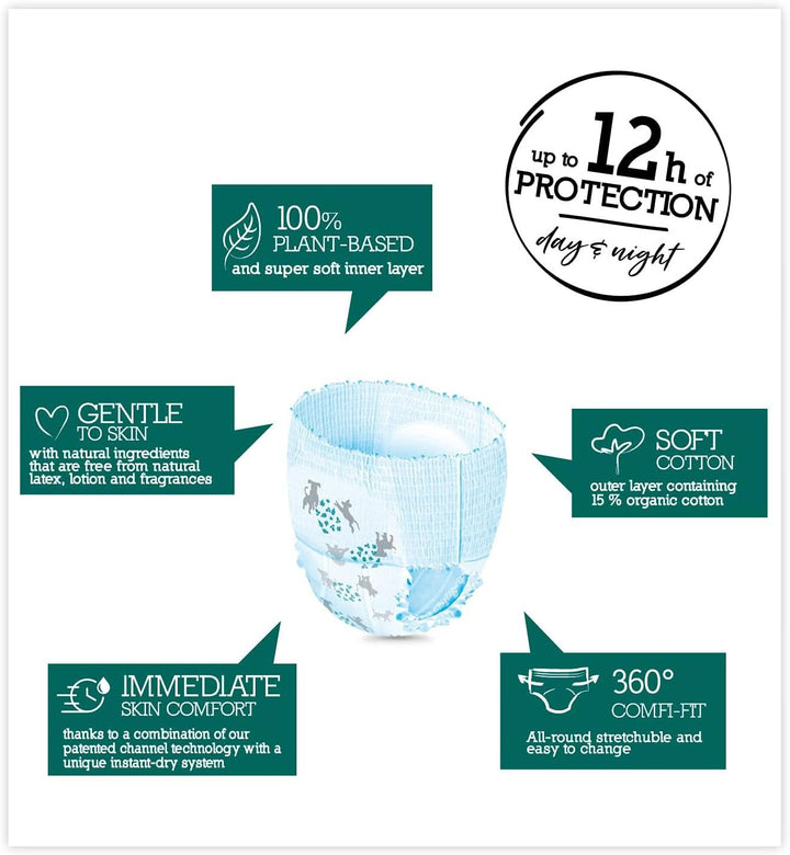 Pure & Nature Öko Pants Größe 5 Junior (9-14 Kg) Monatsbox - 80 Bio Windeln