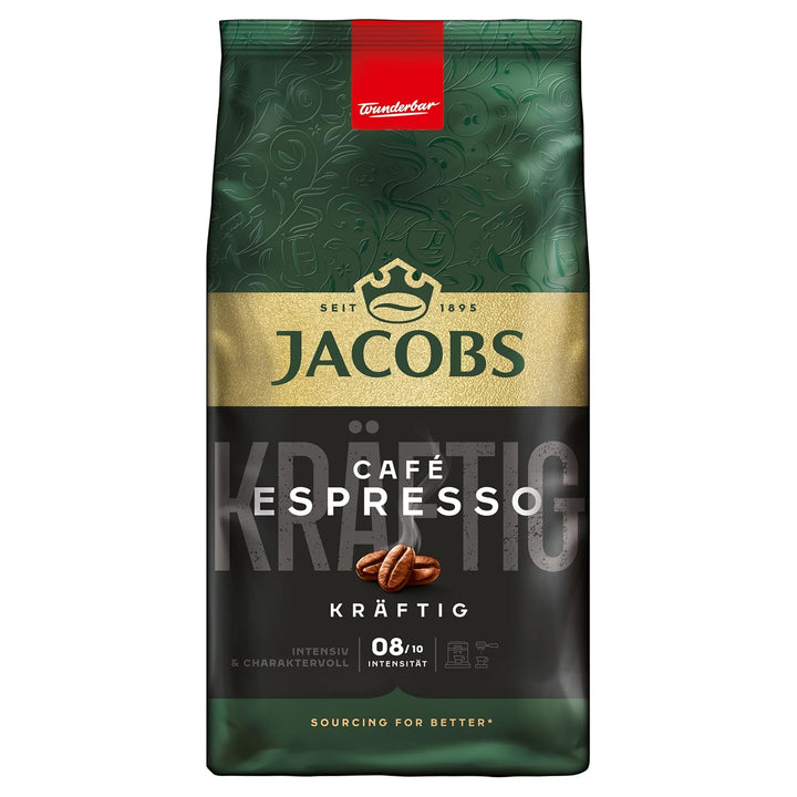 Jacobs Café Crema Gold Kaffeebohnen 1Kg – Vollmundig, Aromatisch, Fruchtige Note, Arabica & Robusta Bohnen, Intensität 5/10, Ideal Für Café Crema