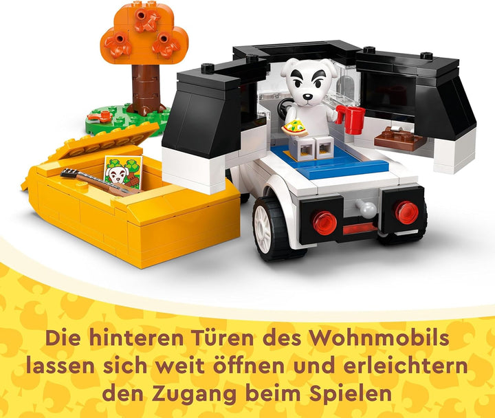 LEGO Animal Crossing K.K. se joacă la bâlci, jucărie de construcție cu cafenea și mașină din jocurile video, playset pentru fete și băieți de la 7 ani, cadou pentru copii 77052