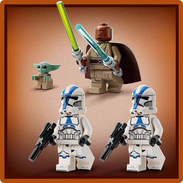 LEGO Star Wars Escape With The BARC Speeder, the Mandalorian Set, Toy Bike With Sidecar, Includes The Figures Kelleran Beq And Grogu, Gift For Boys And Girls From 8 Years 75378