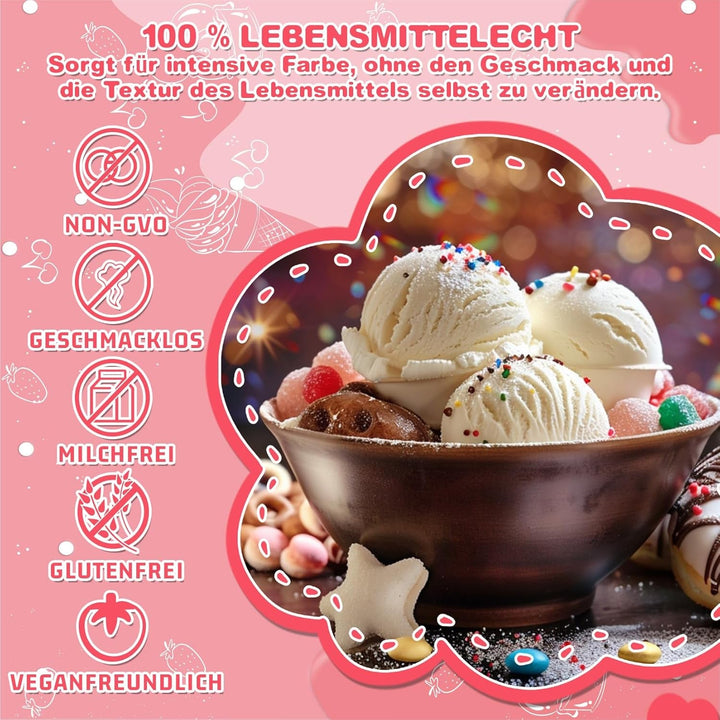 Lebensmittelfarbe Gel - HXDZFX 2×30Ml Lebensmittelfarbe, Hochkonzentriertes Zuckerfrei Food Coloring Für Tortendeko, Fondant Weiss, Macarons, Torte, Backen, Osterei, Slime (Weiß)