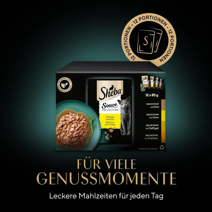 SHEBA pungi porție hrană umedă Multipack Sauce Collection Poultry Variation 4 X 12 X 85G