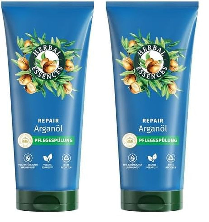 Herbal Essences Mască reparatoare pentru păr cu ulei de argan 300ml. De la păr deteriorat la păr mai neted și mai strălucitor. Îngrijire intensivă. Cu ingrediente de origine naturală. Vegan Masca de par Naty Shop 250 ml (pachet de 2) Clătire