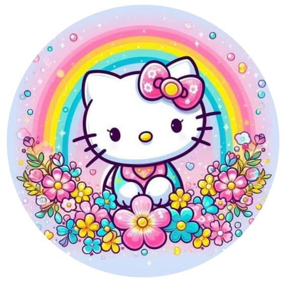 Imagine comestibila, vafa sau icing, format A4, Hello Kitty - Naty Shop 