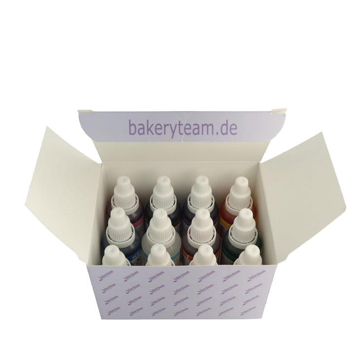 Bakeryteam Airbrush Lebensmittelfarben Set Mit Reiniger (12 X 20Ml)